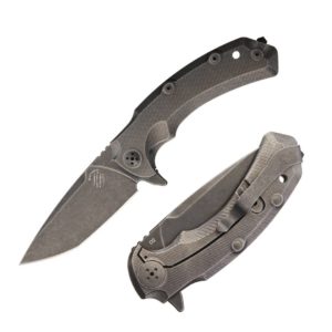 Bastinelli Knives Safe Folder Dark Stone Washed, Full Titanium, IKBS