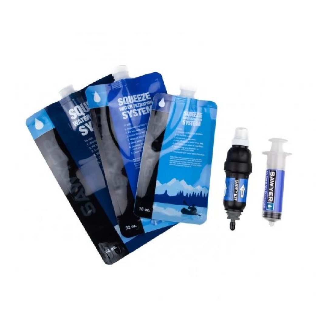 Sawyer SP131, Squeeze Water Filtration System, with 3 different sizes pouches