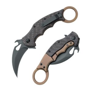 Fox Knives, Folding Karambit Titanium/Carbon Fiber, Cerakote Blade (FX-599TiC)