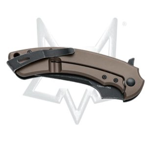 Fox Knives Geco Folding Knives with Titanium Frame Black Idroglider Stone Washed ( FX-537 BR)